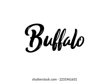 Buffalo city Lettering. Handwritten city name. Buffalo NY banner. Vector design template. svg