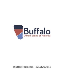 Buffalo City Map Modern Simple Logo