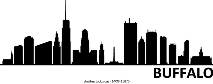 Buffalo City Skyline Silhouette Vector