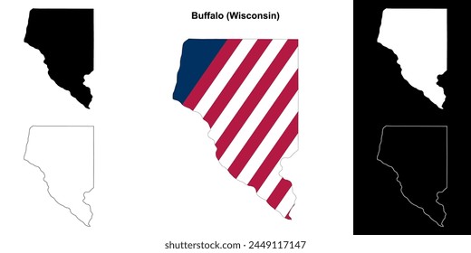 Condado de Buffalo (Wisconsin) conjunto de mapas esquemáticos