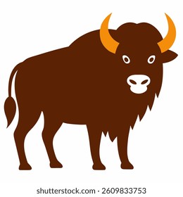 buffalo cow on white background