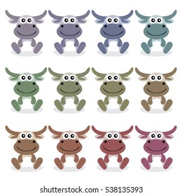 Buffalo : Cute Animal : Vector Illustration
