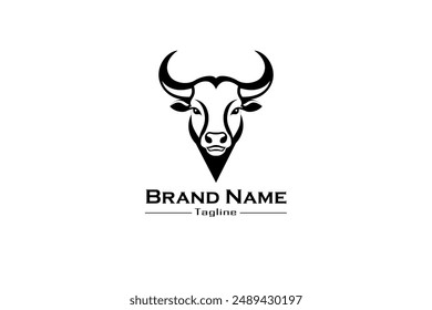 Buffalo design logo vector illustration in white background.