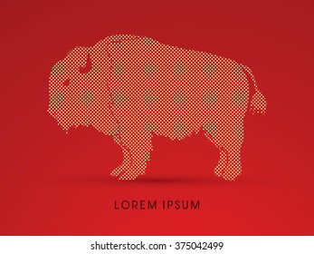 Buffalo designed using dots and spots graphic vector
