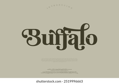 Buffalo elegant alphabet letters font and number. Classic Copper Lettering Minimal Fashion Designs. Typography fonts regular uppercase and lowercase. vector illustration