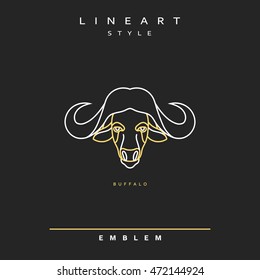 Buffalo elegant emblem for design vector illustration.