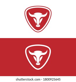 emblema de búfalo de colores rojos vectores