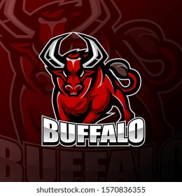 Buffalo esport mascot logo design