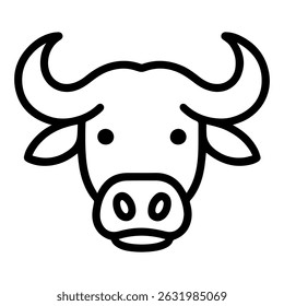 buffalo face icon on white background vector
Vector line icon animals