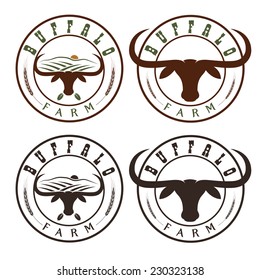 buffalo farm vintage labels set