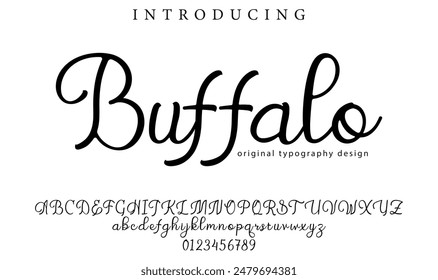 Buffalo Font Stilvolle Pinsel gemalt eine Vektorgrafik Großbuchstaben, Alphabet, Schriftart