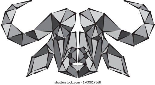 buffalo geometric shape mix stroke vector illustration