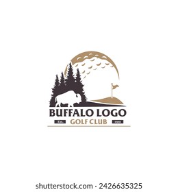 Buffalo golf logo sport vector