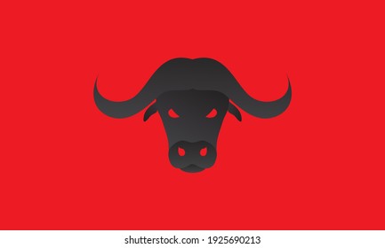 buffalo head abstract black logo design vector icon symbol graphic illustration
