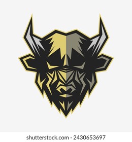 Buffalo head. Abstract logo, mascot design