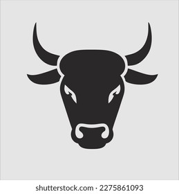 Buffalo head design vector on white background. Wild animal. Easy to edit layered vector illustration.