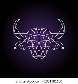 Buffalo head in geometric style. Wild animal. Vector illustration.