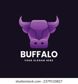 Buffalo head gradient logo vector icon illustration