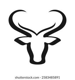 Buffalo Head Horn Logo Design, Cow Horn Logo, Horn Vector, Silhouette, Ilaustration, Animal Husbandry, Agriculture, Animal, Symbol, Wild, Background, Abstract, Silhouette, Isolated, Horned, Wildlife, 