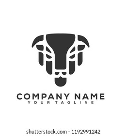 Buffalo Head Icon Animal Food Creative Vector Dark Gray Design Logo Luxury