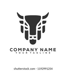 Buffalo Head Icon Animal Food Creative Vector Dark Gray Design Logo Luxury