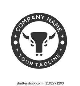 Buffalo Head Icon Animal Food Creative Vector Dark Gray Design Logo Luxury