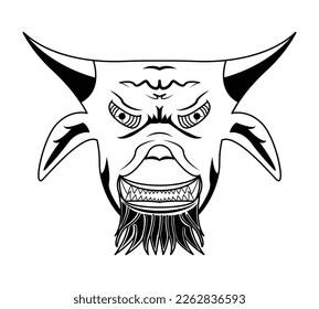 buffalo head icon with unique eyes. goat head with unique eyes. sketch of a buffalo or goat head. vectors, illustrations, icons, avatars and logos.