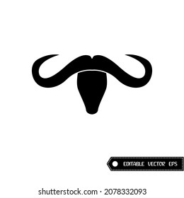 buffalo head icon vector illustration logo template in trendy style. Suitable for many purposes.