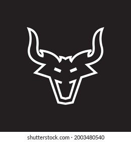buffalo head inspiration vector line logo design, bull