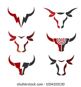 buffalo head logo, abstract bull head logo vector