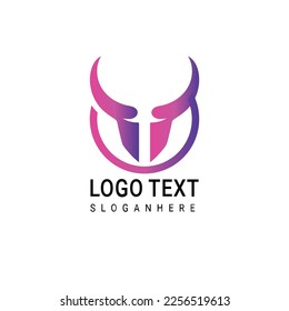buffalo head logo, abstract bull head logo vector