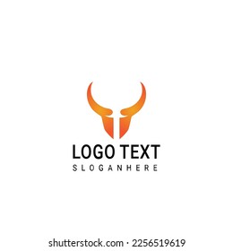 buffalo head logo, abstract bull head logo vector