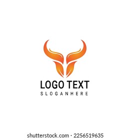 buffalo head logo, abstract bull head logo vector