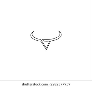 buffalo head logo, abstract bull head logo vector