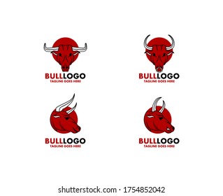 buffalo head logo, bull head logo vector illustration