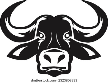 Diseño del logotipo de la cabeza de búfalo, logotipo del vector de la cabeza de toro, ilustración del vector 14