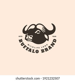 Buffalo head logo design template. Vector illustration.