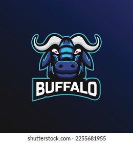 Plantilla de diseño del logotipo de la cabeza de búfalo