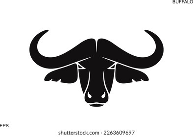 Buffalo head logo. Isolated Buffalo head on white background