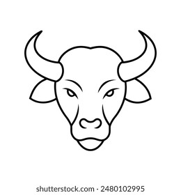 Buffalo head logo line art illustration