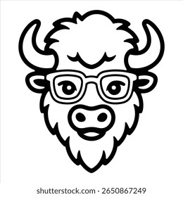 Buffalo Head Logo. Strong  Bold Vector Design for Branding Sports Emblems.