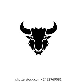 Buffalo head logo. Vector illustration on white background.