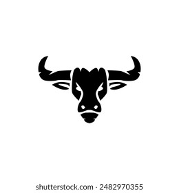 Buffalo head logo. Vector illustration on white background.
