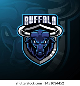 Buffalo head mascot logo design