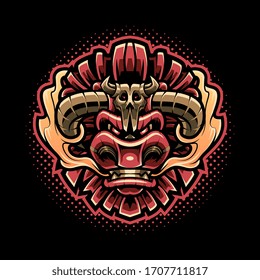 Diseño del logotipo de la mascota de la cabeza de búfalo
