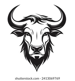 buffalo head mascot logo vector illustration made in adobe illustrator