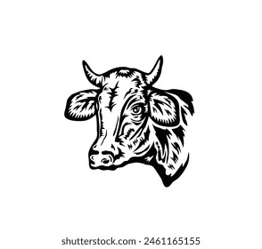 Buffalo Head Silhouette, diseño de Vector de arte