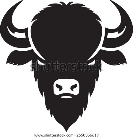 Buffalo head silhouette icon vector art illustration