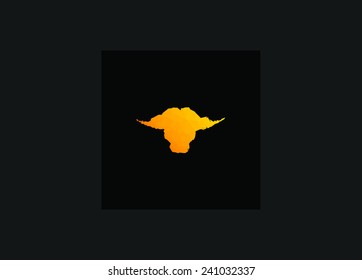buffalo head silhouette vector pictogram