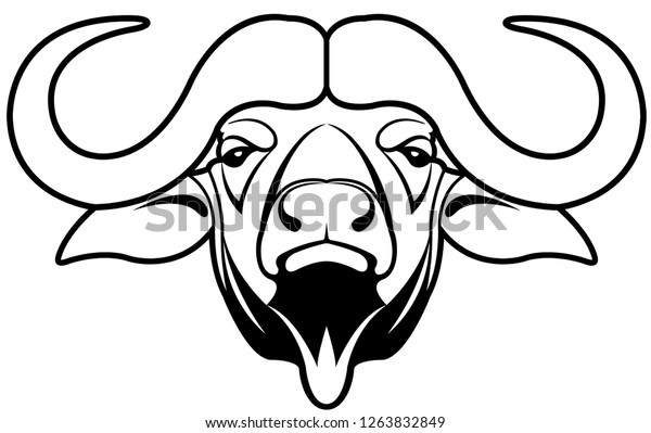 Buffalo Head Vector Stock Vector (Royalty Free) 1263832849